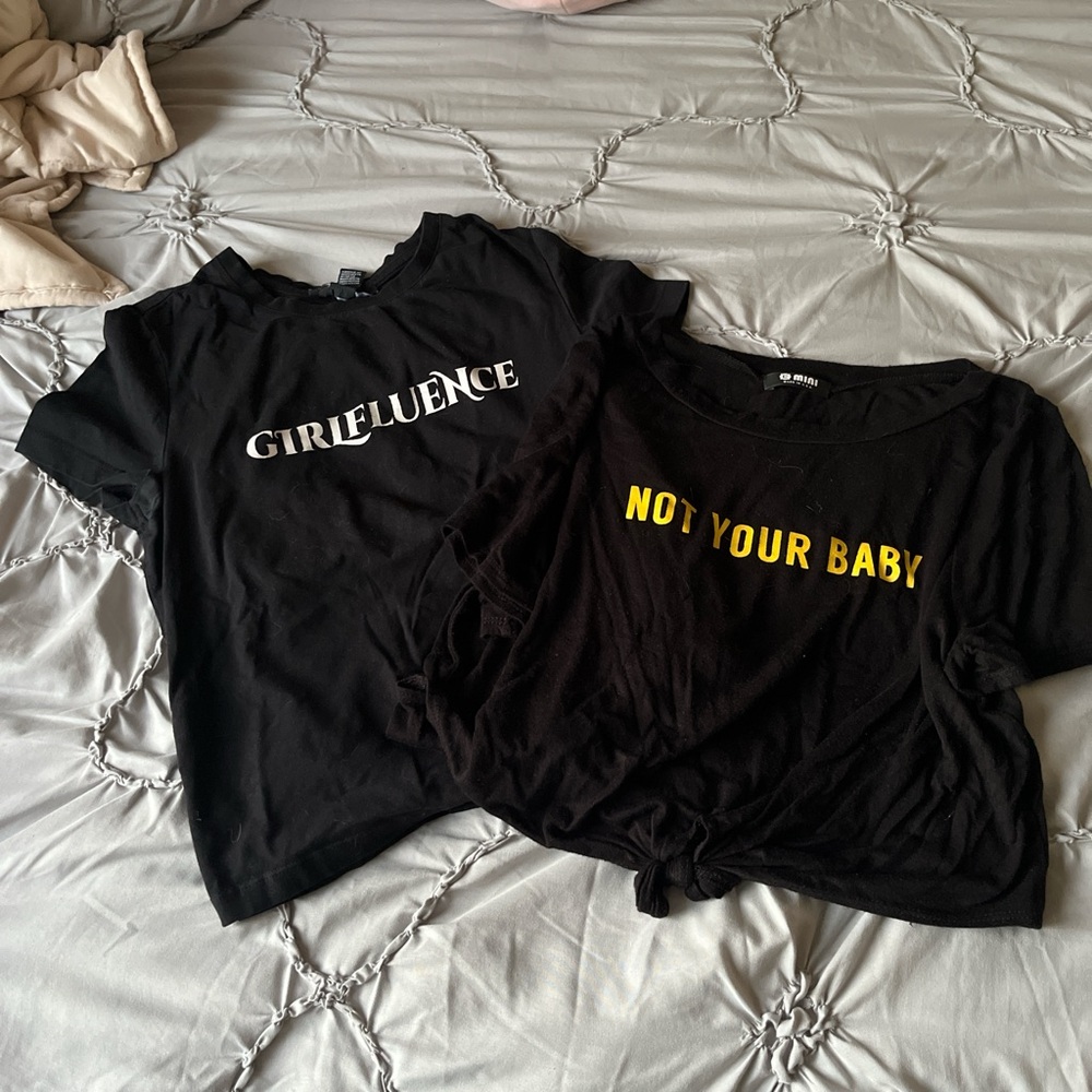 Y2K style written/ word based shirts